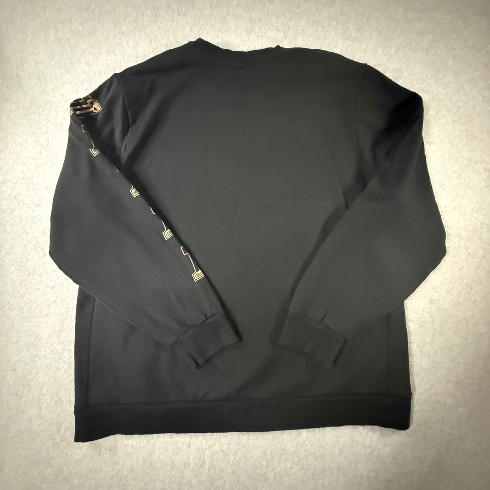 Harley-Davidson Mens 2XL Slim Black Gold Graphic Crewneck Sweatshirt Pockets - Picture 5 of 8
